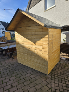 Weihnachtsmarkthütte mieten – Holzstand mit klappbarer Theke -- Tagesmiete
